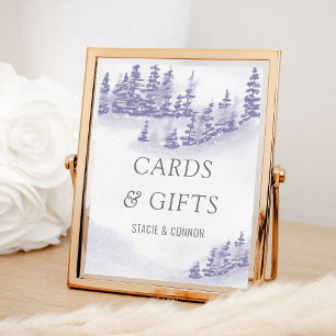 Winterhochzeit Wasserfarbe Lavendel Karten & Gesch Poster
