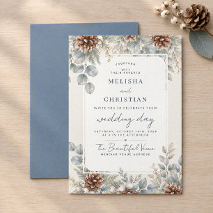 Winterhochzeit "Winter Botanical" Einladung