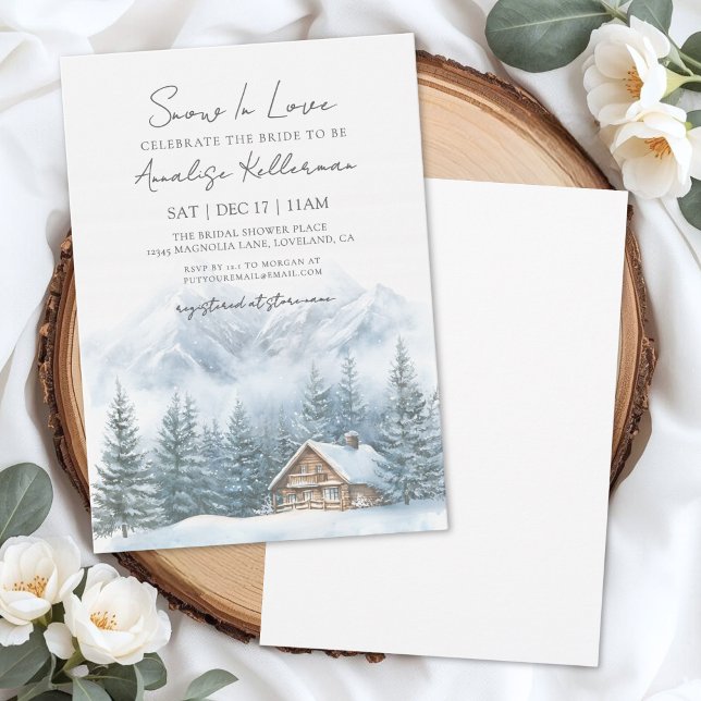 Winterhochzeits-Überraschungsparty Einladung (Snow In Love Winter Bridal Shower Invitation)
