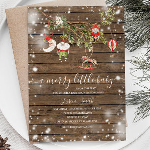 Winterholz-Ornamente Feiertag einladen Einladung