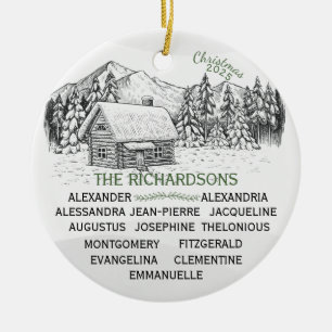 Winterholzkabine Snowy Mountain X13 Keramik Ornament