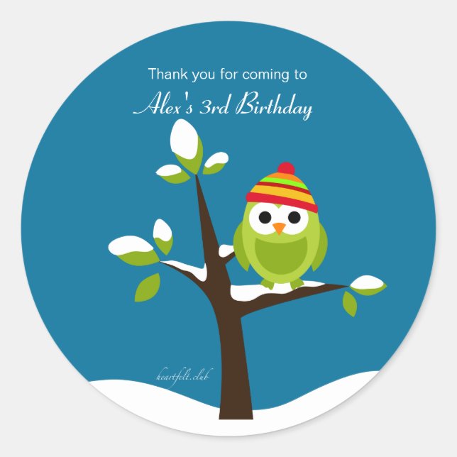 Winterhühner Runder Aufkleber (Vorderseite)