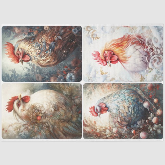 Winterhühner Seidenpapier (Vorderseite)