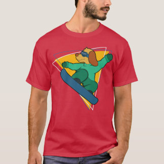 Winterhund auf Snowboard Snowboarden T-Shirt