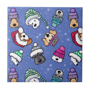 Winterhunde Fliese