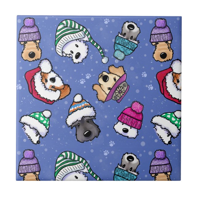 Winterhunde Fliese (Vorderseite)