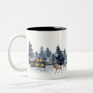 Winterhütte Weihnachten Zweifarbige Tasse