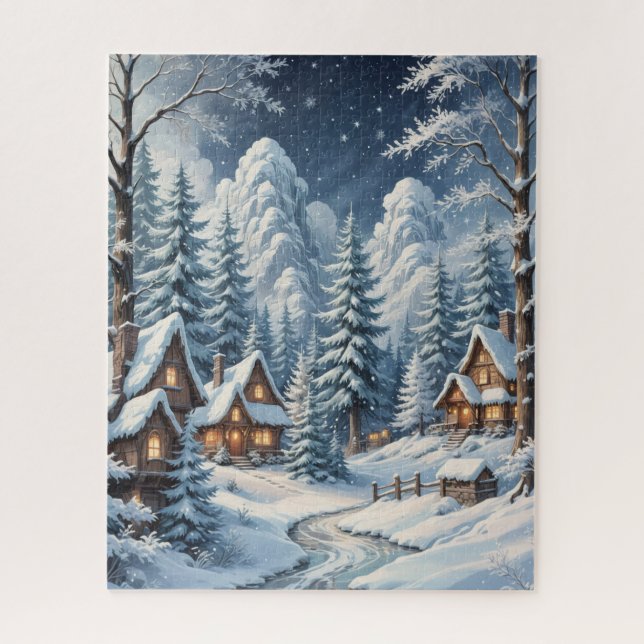 Winterhütten-Rätsel Puzzle (Vertikal)