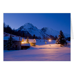 Winterhütten Sonnenaufgang