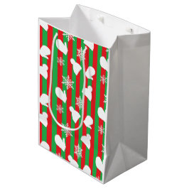 Winterhütten, Weihnachtsmilben, weiße Schneeflocke Mittlere Geschenktüte