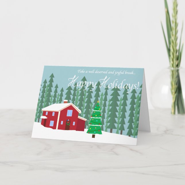 Winterillustration Feiertagskarte (Vorderseite)