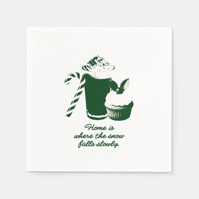 Winterillustration Serviette (Vorderseite)