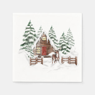 Winterkabine Wald Neapel 2 Serviette