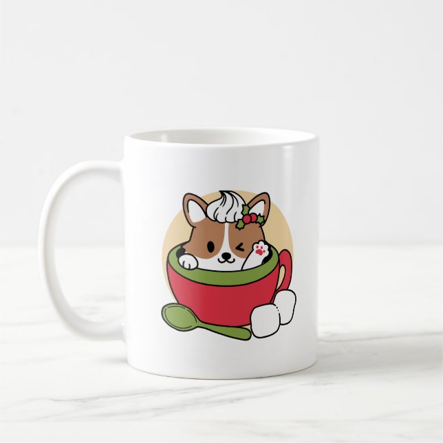 Winterkakaoglas - Niedlicher Hund im Design von Ta Kaffeetasse (Links)