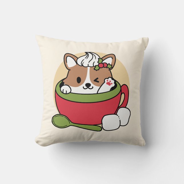 Winterkakaoglas - Niedlicher Hund im Design von Ta Kissen (Vorderseite)
