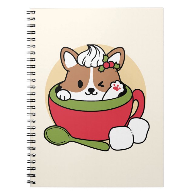 Winterkakaoglas - Niedlicher Hund im Design von Ta Notizblock (Vorderseite)