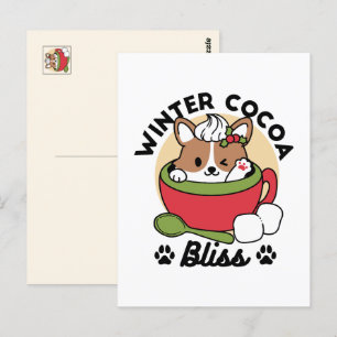 Winterkakaoglas - Niedlicher Hund im Design von Ta Postkarte