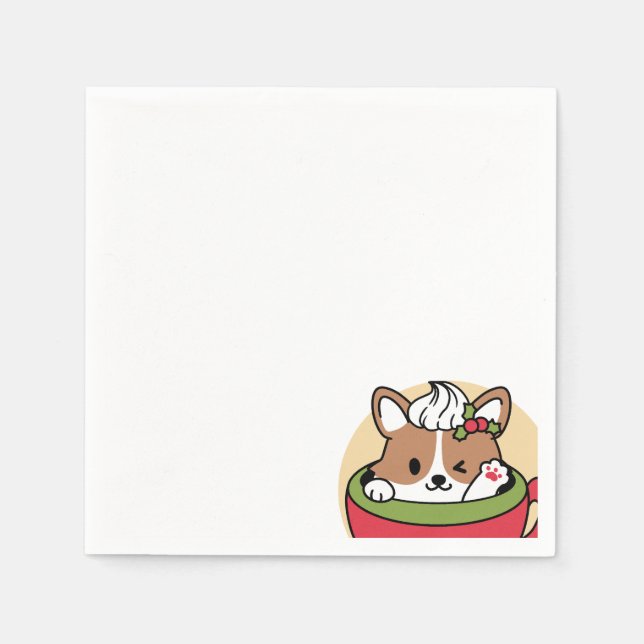 Winterkakaoglas - Niedlicher Hund im Design von Ta Serviette (Vorderseite)