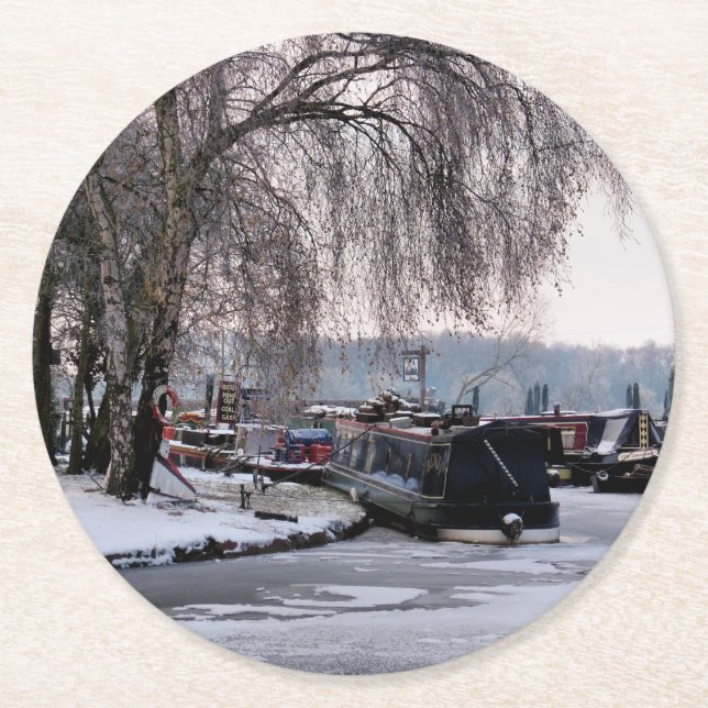 WINTERKANAL RUNDER PAPPUNTERSETZER (Vorderseite)
