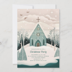 Winterkapelle Religiöse Weihnachtskirchenfeier Feiertagskarte