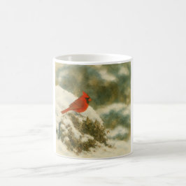 Winterkardinal in Aquarell Kaffeetasse