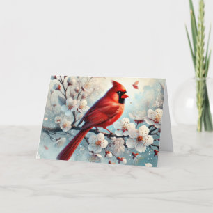 Winterkardinal mit Blumen Weihnachten