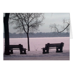 WINTERKARTE: Lake Harriet "Benches", Mpls., MN,