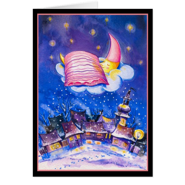 Winterkarte "Schlafmond" (Vorne)