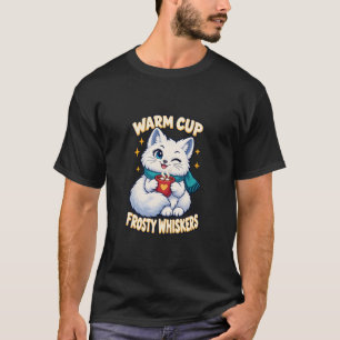 Winterkatze Kakao Warme Tasse Frostige Schnurrhaar T-Shirt