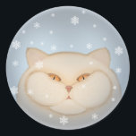 Winterkatze. Katze in einem Glaskugel mit Schneefl Runder Aufkleber<br><div class="desc">Winterkatze. Katze in einem Glaskugel mit Schneeflocken</div>