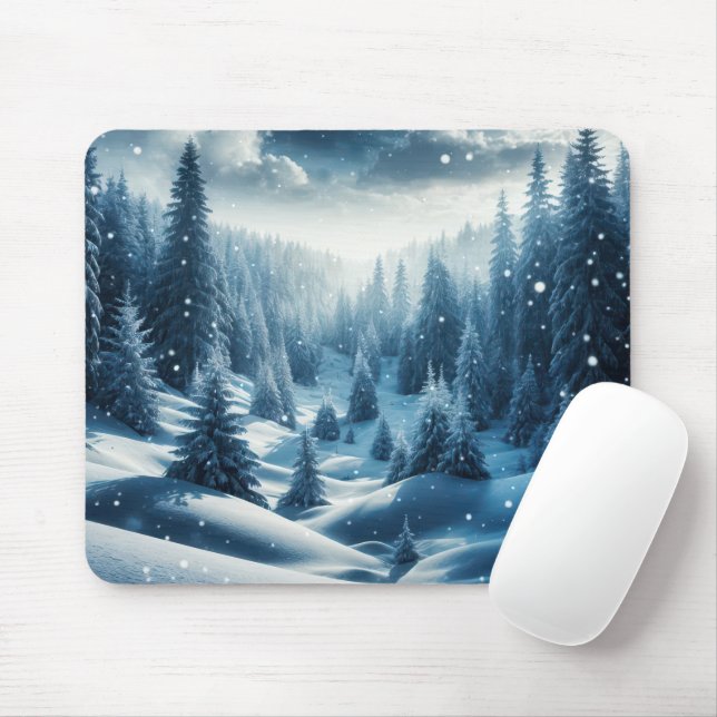 Winterkiefern im Bergtal Mousepad (Mit Mouse)