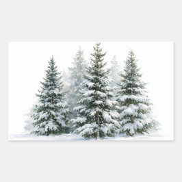 Winterkiefern Rechteckiger Aufkleber