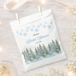 Winterkiefern Schneeflocken Brautparty  Geschenktütchen