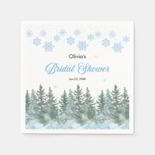 Winterkiefern Schneeflocken Brautparty  Serviette