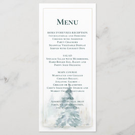 Winterkiefernbäume schneebedecktes Hintergrundmenü Menükarte