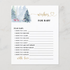 Winterkiefernbäume Wünsche nach einer Babykarte