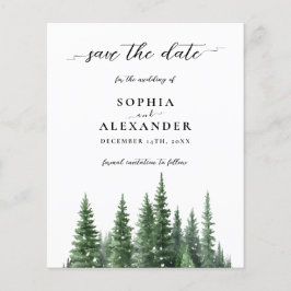 Winterkiefernwald Save the Date Karte