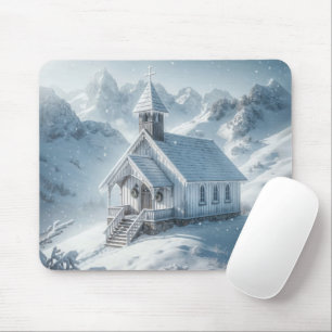Winterkirche in den Bergen Mousepad