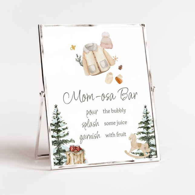 Winterkleidung Es ist kalt draußen Mama Osa Bar Poster (Merry Little Winter Baby Clothes Baby Shower Mom Osa Bar Sign)