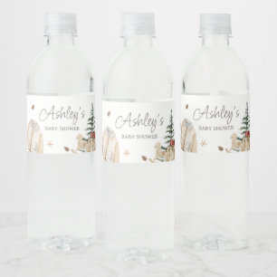 Winterkleidung Es ist kalte Außendusche Wasserflaschenetikett