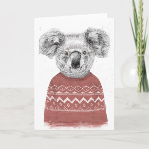 Winterkoala (rot) feiertagskarte