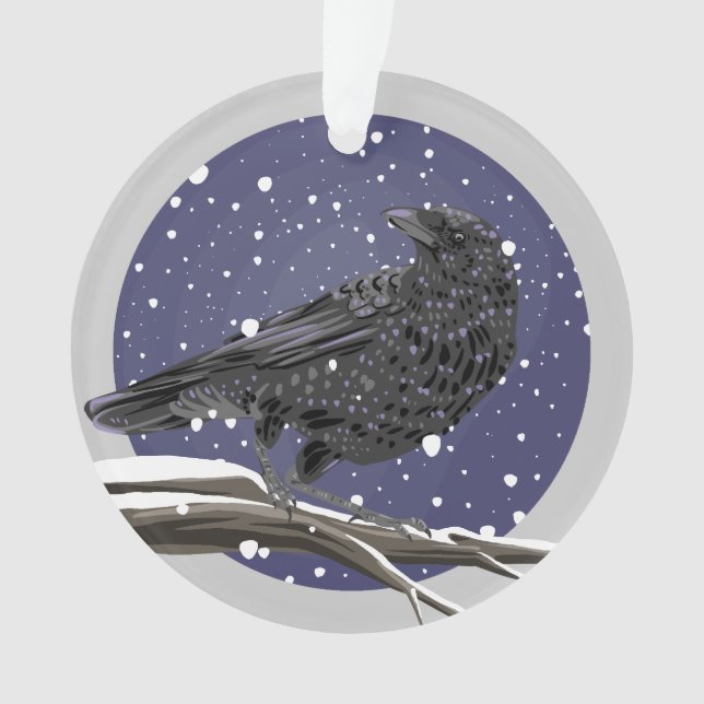 Winterkrähe Ornament (Vorderseite)