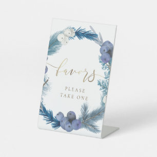 Winterkranz begünstigt Podestschild Sockelschild