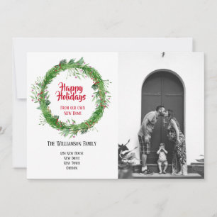 Winterkranz Neue Zuhause für die Urlaubskarte Feiertagskarte