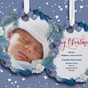 Winterkranz neues Baby Frohe Weihnachten Ornament Karte