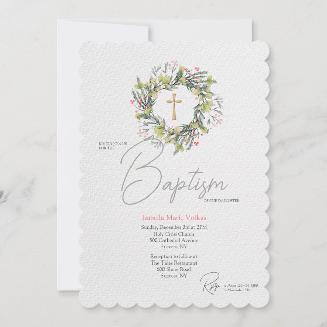 Winterkranz - religiöse Einladung (Vorderseite)