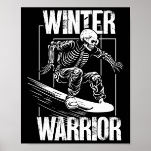 Winterkrieger Snowboarden Skeleton Snowboarder Poster