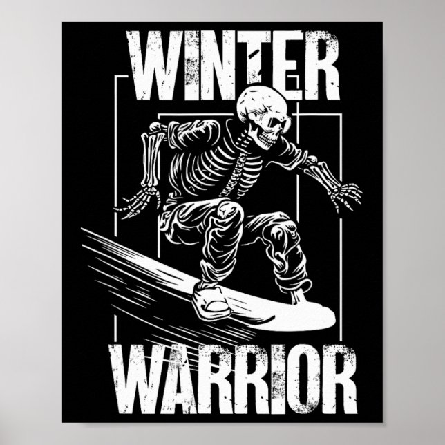Winterkrieger Snowboarden Skeleton Snowboarder Poster (Vorne)