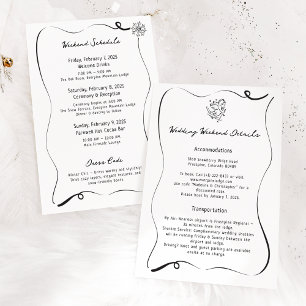 Winterkupiden Ski Hochzeitkarte Programm