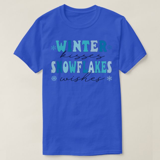 Winterküsse Schneeflocken wünscht Wintersaison Spa T-Shirt (Design vorne)